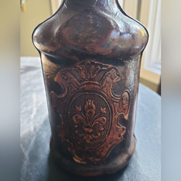 Vtg Leather Wrapped Bottle - Picture 3 of 11